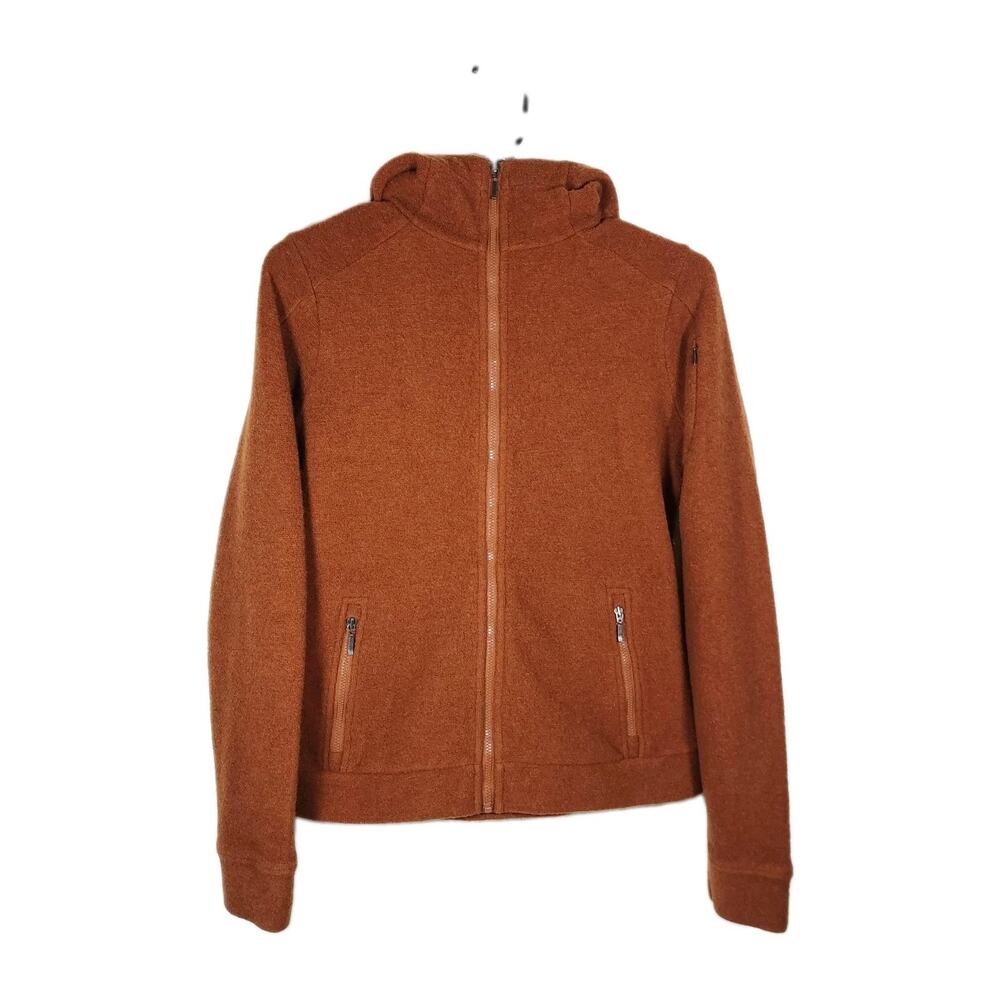 Ibex Women’s Sz XS Burnt Orange 100% Merino Wool Full Zip Sweatshirt Hoodie